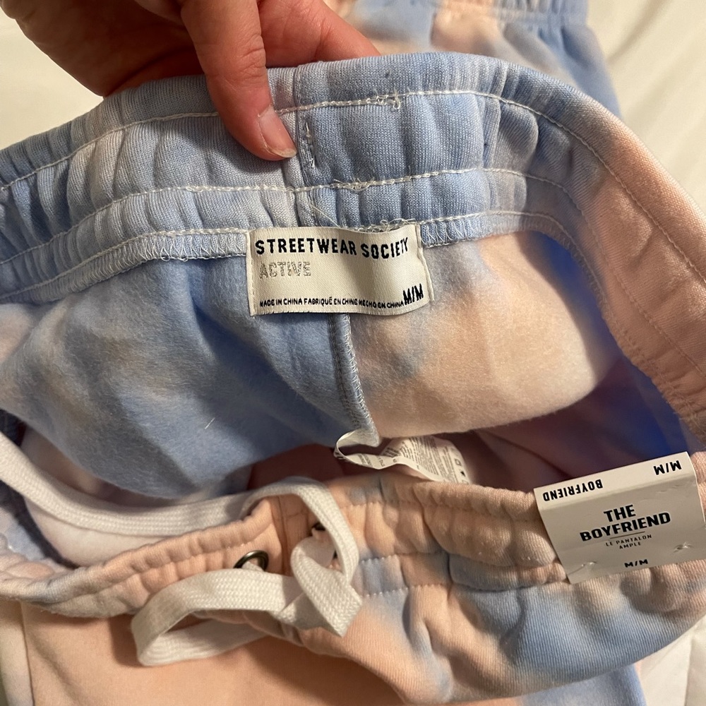 NWT Rue21 Pink and Blue Tie Dye Boyfriend Joggers - Picture 2 of 3